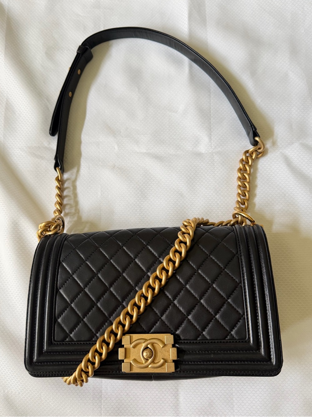 Chanel Boy Bag Black & Gold Medium